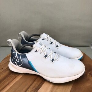 FootJoy Fuel Sport Spikeless Golf Shoes Mens Size 11 M White Blue Lightweight